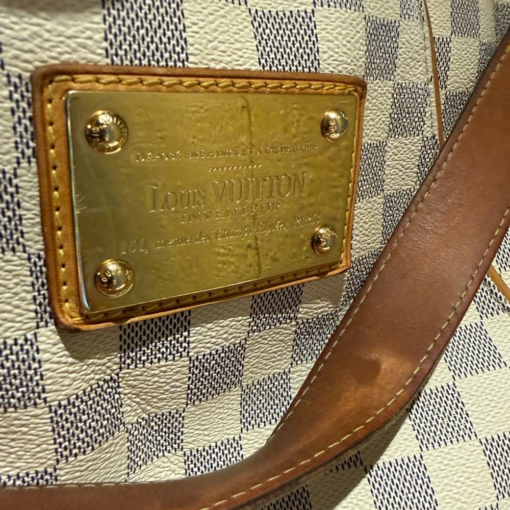Louis Vuitton Galliera PM Damier Azur Shoulder Bag Authentic